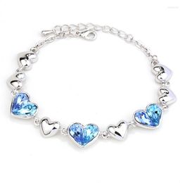 Link Bracelets BN-00100 Luxury Heart Bracelet Women Fashion 2023 Items With Braclet Jewlery Birthday Gift For Girlfriend