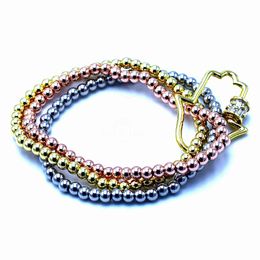 Tennis Bracelets Simple Fashion Exaggerated Palm Zircon Bracelet Mixed Color Bead Spiral Buckle Freedom To Wear Jewelry Gift