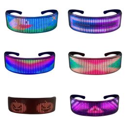Futuristic Eyewear DIY Luminous Glasses Prop For Party Bar Festival Performance Electronic LED Bluetooth Shining Glasses