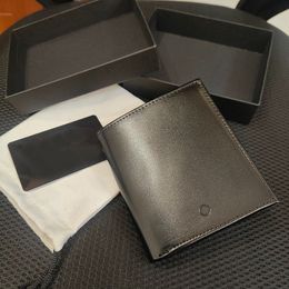 Business Men's Credit Card Holder Luxury Designer Dollar Wallet Pound Wallets Original Box Pocket Cash Clip Cowhide Leather purse Gift Handbag Comes with Box dustbag