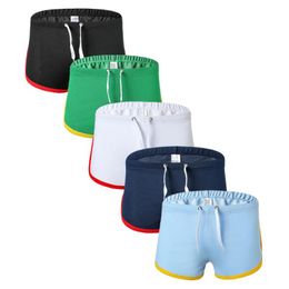 Underpants 5Pcs/lot Men Underwear Fashion Sports Boxer Shorts Pants Casual Pure Colour Soft Quick-drying Homme