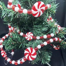 Decorative Flowers Oblong Pendant Bead Auction Husfou 10ft Candy Wreath Peppermint Hanging Decoration Fake Easter Eggs Large Size