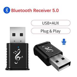 Mini car Bluetooth adapter 3.5aux Bluetooth receiver stereo talkable USB Bluetooth dual output