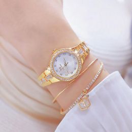 Wristwatches Bs Small Dial Ladies Wrist Watches Dress Gold Women 2023 Rhinestone Female Wristwatch Montre Femme