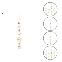 Novelty Items Hanging Decor High Quality Colorful Star Moon Chain Suncatcher Ornament Anti-scratch Wide Application Window Pendant