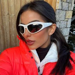 Sunglasses Trendy Y2k Sport Shades For Women Fashion Stylish Wrap Around Goggle Men Mirror Eyeglasses