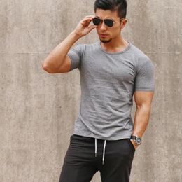 Men's T Shirts JS1529J-Workout Fitness Men Short Sleeve Shirt Thermal Muscle Bodybuilding Wear Compression Elastic Slim Exercise Clothing