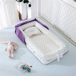 Bassinets Cradles Removable Baby Mattress Nest Bed Playpens Cushion Bumper Travel Crib For born Portable Kids Bedding Fence Basket 230510