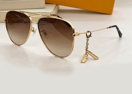 The Pilot Charm Sunglasses Gold Metal Brown Gradient Women Summer Fashion Sunglasses Sunnies gafas de sol Sonnenbrille Sun Shades UV400 Eyewear