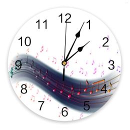 Wall Clocks Clef Musical Note Music Jump Ripple PVC Digital Clock Modern Design Living Room Decor Large Watch Mute Hanging