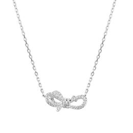 Silver Bow Necklace Women's Collarbone Chain Necklace for Women Trendy Jewellery