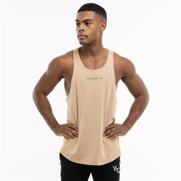 Mens Tank Tops Summer Vest Gym Sports Fitness Cotton Crewneck Print Top Joggers Outdoor Running Training Bodybuilding 230509