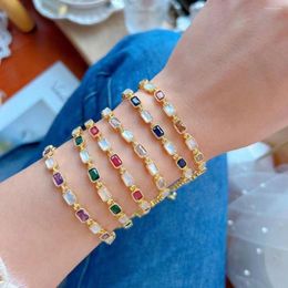 Charm Bracelets 3Pcs Arrival 18k Gold Plated Chain Bracelet Shell Eye Crystal Cz Micro Pave Oval Heart Adjust Women For Daily