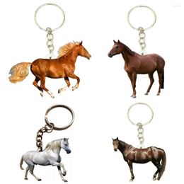 Keychains Horses Acrylic 4pcs/set Cute Key On Backpack For Friends Boyfriend Gift Keyring Animal Charms Anime Keychain 2023