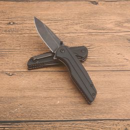 High Quality KS1345 Assisted Flipper Folding Knife 8Cr13Mov Black Stone Wash Blade Nylon Plus Glass Fiber Handle EDC Pocket knives with Retail Box
