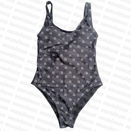 Women Casual Swimwear Letters Printed Swimsuit Hot Spring Bathing Suit One Piece Beachwear Diving Surfing Swimsuit