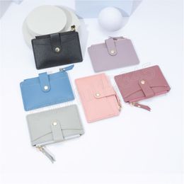 Fashion Women Mini Card Holder Wallet Coin Purse Card Case PU Leather Small Card Holder Pouch Card Bag Wallet Small 6 Color