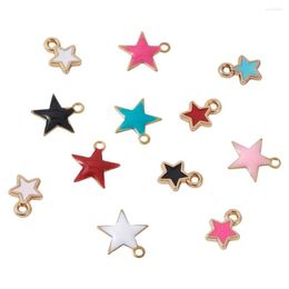 Pendant Necklaces 60pcs Mixed Colour Alloy Brass Enamel Charms Tiny Star Pendants For Bracelet Earrings Necklace Jewellery Handmade DIY