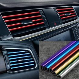 Interior Accessories 10 Pcs 20cm Car Air Conditioner Vent Outlet Trim Strip U Shape Chrome PVC Colorful Shiny For Decoration