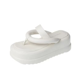 Brudsandaler Flat Women's Thick Sole upphöjda sandaler Stylish Casual Flip-Flops Beach Slippers