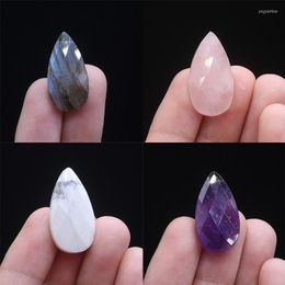 Pendant Necklaces Natural Stone Pendants Long Water Drop Amethysts Black Agates For Jewellery Making Diy Women Trendy Necklace Earring Party