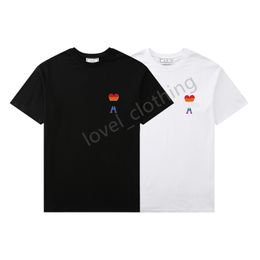 Mens women T shirts Designer short sleeve Summer Fashion brand Luxurys leisure loose tide Cottons rainbow heart print Lovers tops Clothing Size S-XL