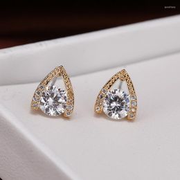 Stud Earrings DE237 Fashion Street Snap Delicacy 4A Zircon Triangular Geometry Ear GIRL'S Gift Party WOMEN'S Jewellery 2023