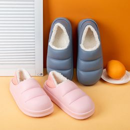 Slipper Waterproof cotton slippers kid boy girls winter plush thickened bottoming indoor 230323 230510