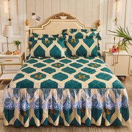 Bed Skirt Thicken Cotton Quilted Bed Skirt Sheets Breathable Super Soft Bedspreads Fashion Bedding for Adults Kids Queen Size Bed Cover 230510