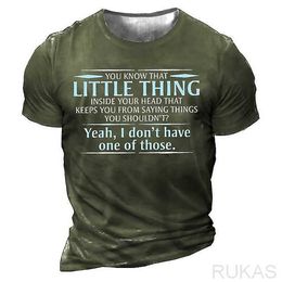 RUKAS T-shirt Graphic Yew Interesting T-shirt and Slogan Letter Graphic Print Cut Black Military Green Dark Blue Gray 3D Print Outdoor