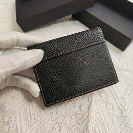 New clip wallet Men change bag Black leather portfolio Luxury brand designer business card box with box2509