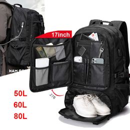 Backpacking Packs Usb men travel bag travel boarding backpack outdoor sports luggage 50l 60l 80l shoulder bag tourist travel camping bag P230510