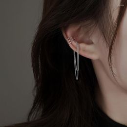 Stud Earrings 1pcs Double Layer Tassel Ear Cuffs Chain Design Fashion Jewellery Three-Layer Clips For Women Creative
