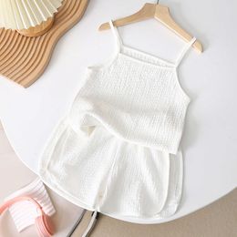 Clothing Sets Slip and Shorts 2piece Set For Baby Girl Summer Thin Casual Solid Color Kids Suit Costume Girls Camisole