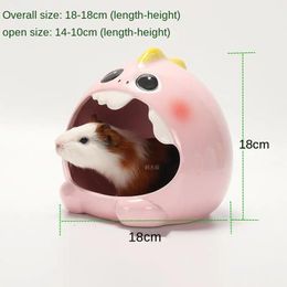 Cages Summer Ceramics Cages For Hamster Guinea Pig Squirrel Cool Comfortable Sleepping Nest House For Small Pet Rodents Supplies ZA533