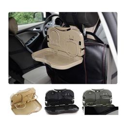 Car Organiser Interior Accessories 1Pc Folding Bracket For Food Tray Drink Holder Back Rear Seat Table Phone Storage Drop Delivery M Dhas5