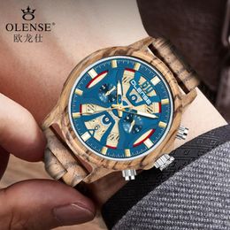 Wristwatches 2023 Luxury Classic Handmade Men Waterproof Luminous Calendar Sports Wood Quartz Watches