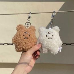 Card Holders Frustrated Ins Bear Plush Keychain Student Bag Pendant Car Key Ring Girl Decoration Accessories Gift