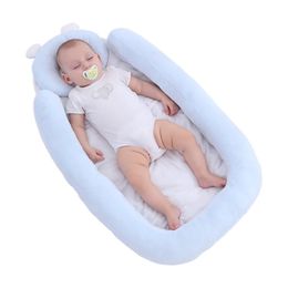 Bassinets Cradles 74x50CM Portable Crib Travel Bed Baby Nest with Pillow Infant Toddler Cotton Cradle for born Bassinet Bumper 230510