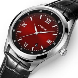 Wristwatches Yazole Fashion Business Men's Quartz Watch Glow-in-the Dark Calendar Waterproof Belt WatchWristwatches