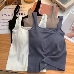 Womens Tanks Camis White Beautiful Back Strap Black Vest Bra No Trace Slim Fit Versatile Tank Top Women Clothes Long Crop Tops 230509