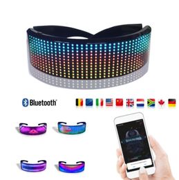 LED Glasses Bluetooth DIY Luminous Rave Party Glasses Festival Sunglasses Gafas Shining Glasses Neon Partys Lights Perfect Gifts