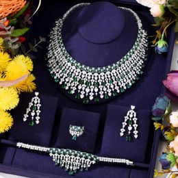 Necklace Earrings Set Siscathy Luxurious Zircon Wedding Jewelry For Women Korean Fashion Female Engagement Party Accessories