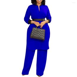 Ethnic Clothing African Women Casual Party Long Tops Wide Leg Pants Suits Outfits 2 Pieces Matching Sets Clothes