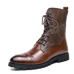 Genuine Leather Men Boots Outdoor Men Mid-calf Boots Designer Work Shoes Fashion No-slip Men's Motorcycle Boots Botas Masculina