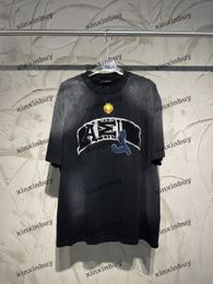 xinxinbuy Men designer Tee t shirt 23ss Paris jacquard letter destroyed patch short sleeve cotton women apricot blue XS-XL