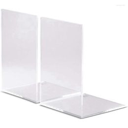 Hooks 10 PCS Transparent Acrylic Bookends L-Shaped Bookshelf Baffle Bracket Book Rack