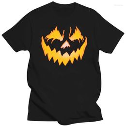 Men's T Shirts Jack-O-Lantern Halloween Pumpkin Orange T-Shirt Adult Size Medium - Cotton