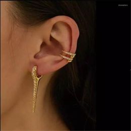 Stud Earrings Vintage Women Ins CZ Crystal Arrow Cone For Hiphop Jewelry Geometric Spike Femme Brincos 2023