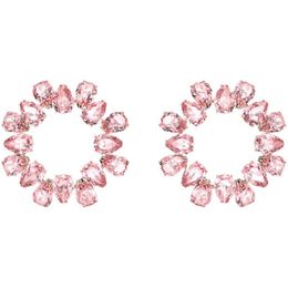 Women Pink Large Circle Pear-shaped Stud Earrings for Gift Ear